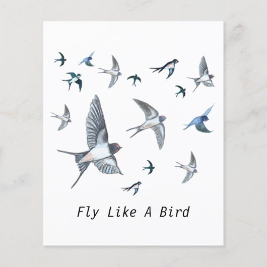 Flock of Fly Swallow Birds Illustration Flyer (Vorne)