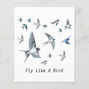 Flock of Fly Swallow Birds Illustration Flyer