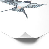 Flock of Fly Swallow Birds Illustration Fotodruck (Ecke)