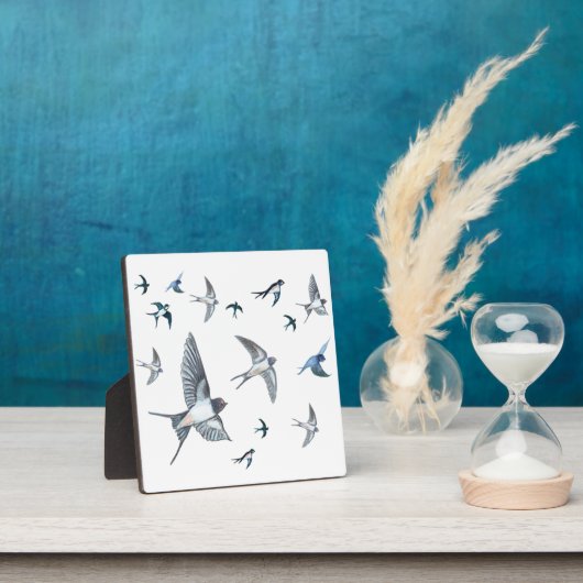 Flock of Fly Swallow Birds Illustration Fotoplatte (InSitu)