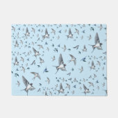 Flock of Fly Swallow Birds Illustration Fußmatte (Vorderseite)