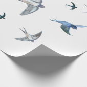 Flock of Fly Swallow Birds Illustration Geschenkpapier (Ecke)