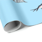 Flock of Fly Swallow Birds Illustration Geschenkpapier (Rolleneckpunkt)
