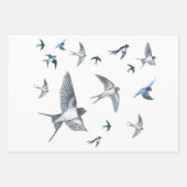 Flock of Fly Swallow Birds Illustration Geschenkpapier Set (Vorderseite)