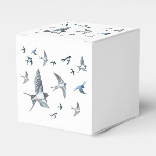 Flock of Fly Swallow Birds Illustration Geschenkschachtel