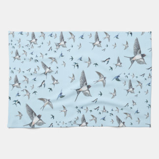 Flock of Fly Swallow Birds Illustration Geschirrtuch
