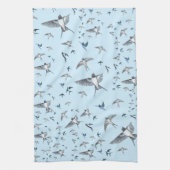 Flock of Fly Swallow Birds Illustration Geschirrtuch (Vertikal)