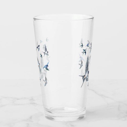 Flock of Fly Swallow Birds Illustration Glas (Links)