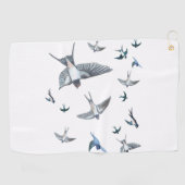 Flock of Fly Swallow Birds Illustration Golfhandtuch (Horizontal)
