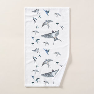 Flock of Fly Swallow Birds Illustration Handtuch