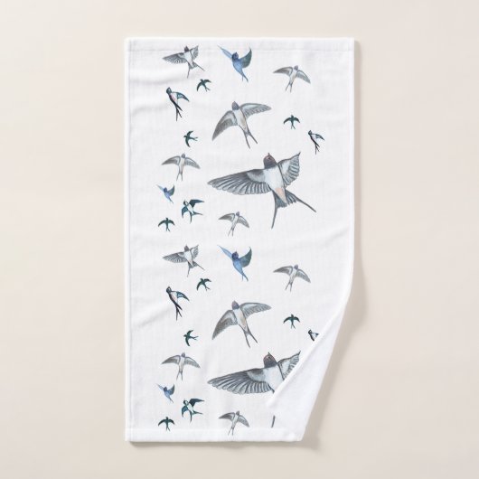 Flock of Fly Swallow Birds Illustration Handtuch (Handtuch)
