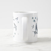 Flock of Fly Swallow Birds Illustration Jumbo-Tasse (Rückseite)