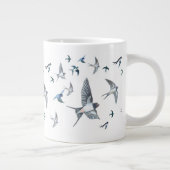 Flock of Fly Swallow Birds Illustration Jumbo-Tasse (Rechts)
