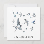Flock of Fly Swallow Birds Illustration Karte (Vorderseite)