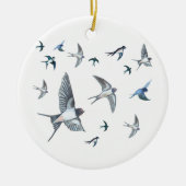 Flock of Fly Swallow Birds Illustration Keramik Ornament (Vorne)