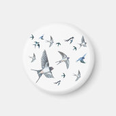 Flock of Fly Swallow Birds Illustration Magnet (Vorne)
