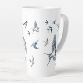 Flock of Fly Swallow Birds Illustration Milchtasse (Rechte Ecke)