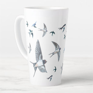 Flock of Fly Swallow Birds Illustration Milchtasse