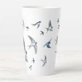 Flock of Fly Swallow Birds Illustration Milchtasse (Vorderseite)