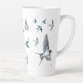 Flock of Fly Swallow Birds Illustration Milchtasse (Rechts)