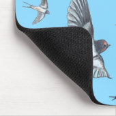 Flock of Fly Swallow Birds Illustration Mousepad (Ecke)