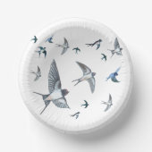 Flock of Fly Swallow Birds Illustration Pappteller (Vorderseite)