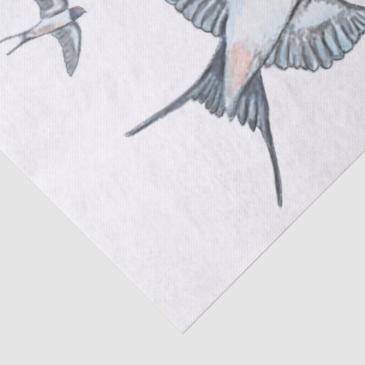 Flock of Fly Swallow Birds Illustration Seidenpapier (Detail)