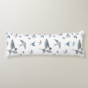 Flock of Fly Swallow Birds Illustration Seitenschläferkissen