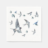 Flock of Fly Swallow Birds Illustration Serviette (Vorderseite)