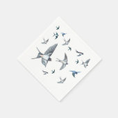 Flock of Fly Swallow Birds Illustration Serviette (Ecke)