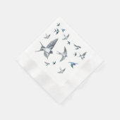 Flock of Fly Swallow Birds Illustration Serviette (Ecke)