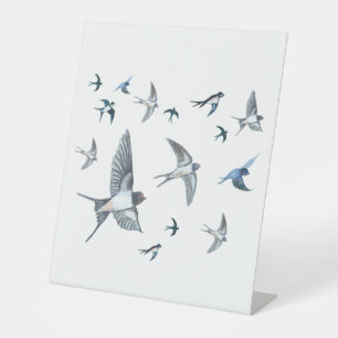 Flock of Fly Swallow Birds Illustration Sockelschild