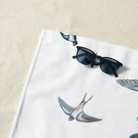 Flock of Fly Swallow Birds Illustration Strandtuch (Beispiel)