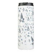 Flock of Fly Swallow Birds Illustration Thermosbecher (Rückseite)