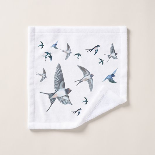 Flock of Fly Swallow Birds Illustration Waschlappen (Waschlappen)