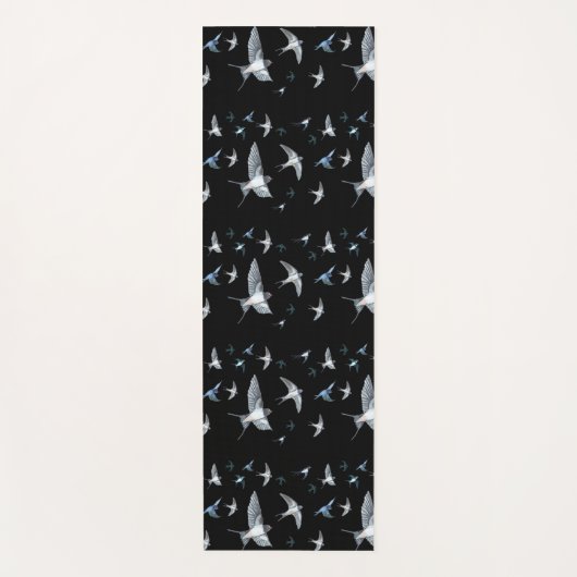 Flock of Fly Swallow Birds Illustration Yogamatte (Vorderseite)