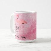 Flock Off Funny Pink Flamingo Kaffeetasse (Vorderseite Links)