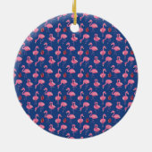 Flock um das Campfire Rosa Flamingos Urlaub Keramik Ornament (Hinten)