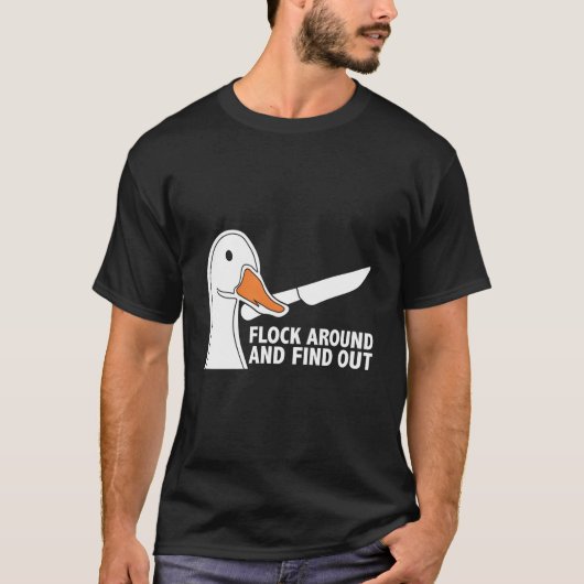 Flock um und finde Gänse mit Kniffe heraus T-Shirt (Vorderseite)