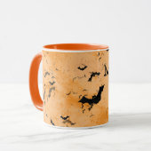 Flock von Halloween-Fledermäusen, dein Name auf Or Tasse (Vorderseite Links)