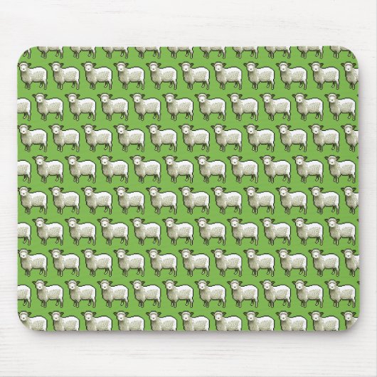 Flock von Wollweißblechen Pixel Art Muster Mousepad (Vorne)