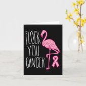 Flock you Breast Cancer Flamingo Pink Ribbon Aware Karte (Gelbe Blume)