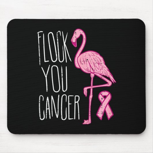 Flock you Breast Cancer Flamingo Pink Ribbon Aware Mousepad (Vorne)