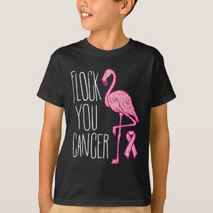 Flock you Breast Cancer Flamingo Pink Ribbon Aware T-Shirt