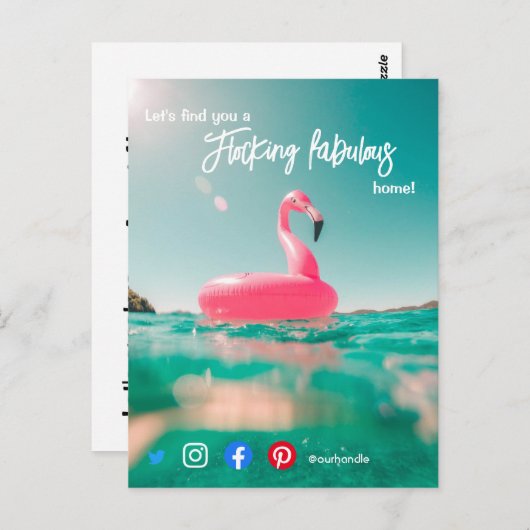 Flocken fabelhafte echte Anwesen Agent Marketing P Postkarte (Vorne/Hinten)