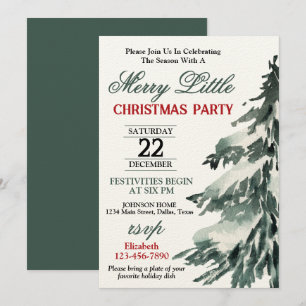 Flocken-Weihnachtsbaum-Party Einladung