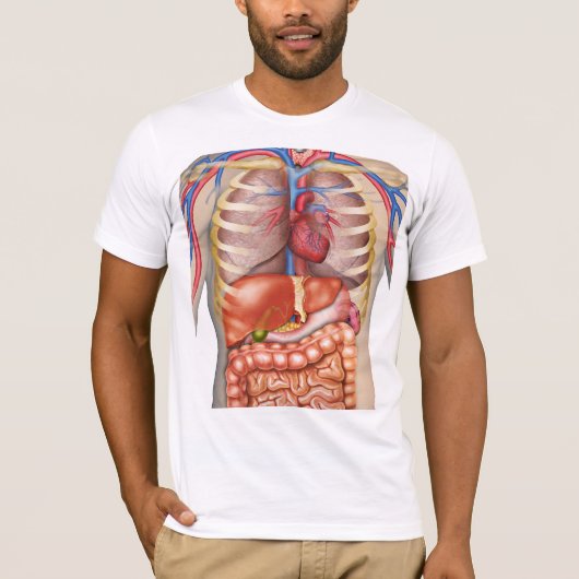 Flockige Express® Organ-Anatomie T-Shirt (Vorderseite)