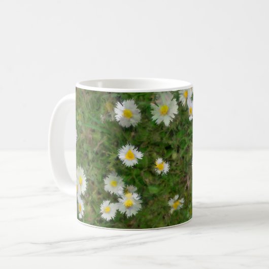 Flockige Gänseblümchen-Tasse Kaffeetasse (Vorderseite Links)