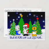'Flockiger Carolers Feiertagspostkarte (Vorne/Hinten)