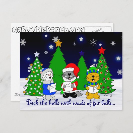 'Flockiger Carolers Feiertagspostkarte (Vorne/Hinten)